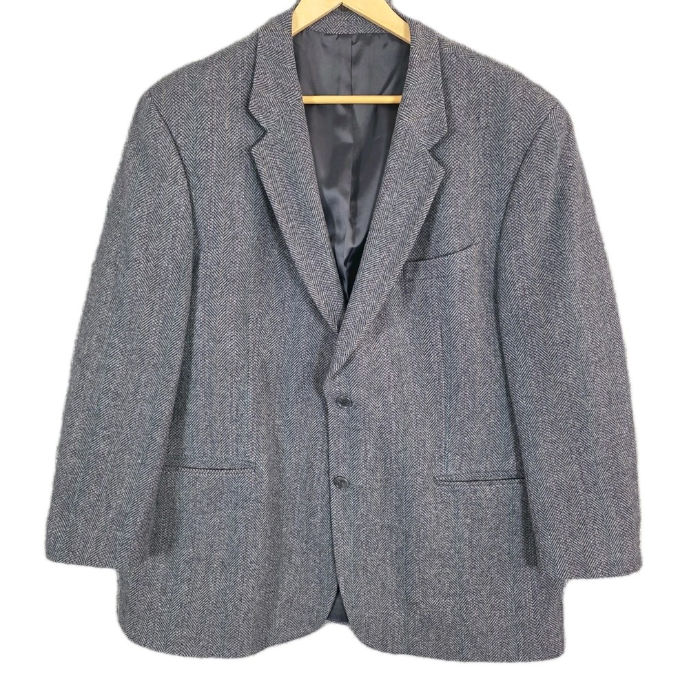 Cricketeer Mens 48R Lambs Wool Herringbone Blazer Sports Coat Suit Jacket Preppy